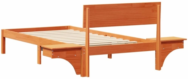 vidaXL Bettrahmen Wachsbraun 90 x 200 cm Massives Kiefernholz 873465 Bild 6