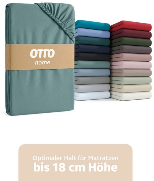OTTO home Spannbettlaken PHYSALIS in BASIC und PREMIUM Qualität, 100% Baumwolle, Jersey (160 g/m), Gummizug: rundum, (1 Stück), für Matratzen bis 18 cm Höhe, Bettlaken, Spannbetttuch, pflegeleicht