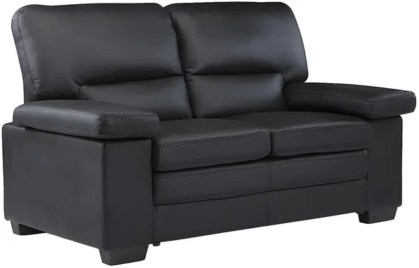 Vente-unique - Ledersofa 2-Sitzer - Büffelleder - Schwarz - MIMAS Bild 3