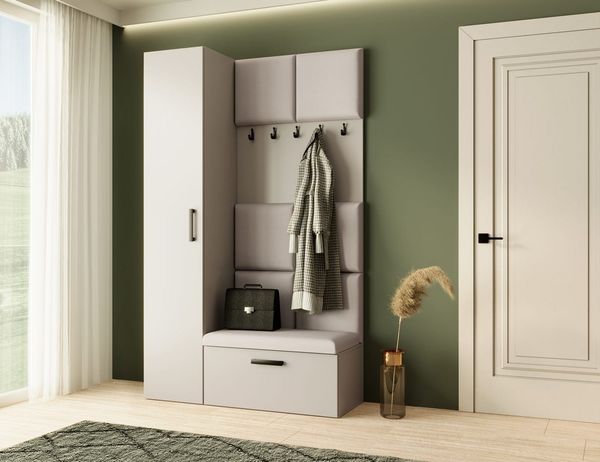 Beautysofa Garderobenschrank mit schmalem eintürigen Kleiderschrank mit Kleiderstange MARGARET I+IV (in 2 Breiten zur Auswahl) mit schmalem 1-türigen Kleiderschrank