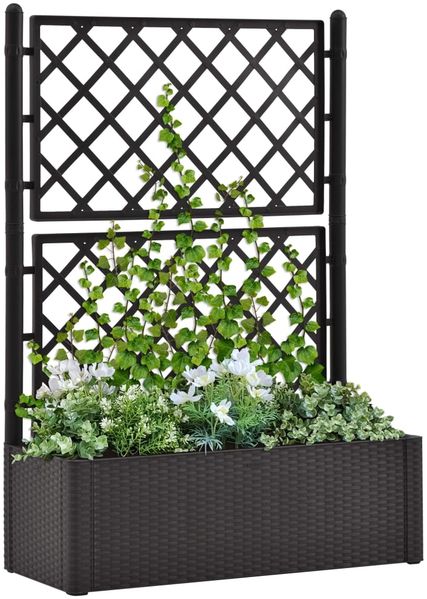 vidaXL Garten-Hochbeet mit Spalier Selbstbewässerungssystem Anthrazit 313969