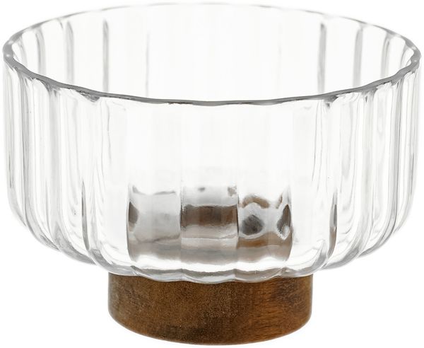 Luana Bowl Piccola Glasschale mit Akazienholz - Servier- & Dekoschale, 14x9,5 cm Bild 2