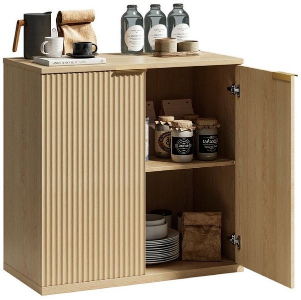 BlingBin Kommode Sideboard Küchenschrank Aufbewahrungsschrank mit 2 Soft-Close-Türen (1er Set, 1 St, 80 B x 40 T x 80 H cm), Moderner Buffetschrank für Wohnzimmer, Küche, Esszimmer