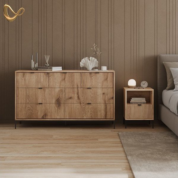 Livinity® Nachtschrank Aterno, Viking Oak, 2er Set (2-St)