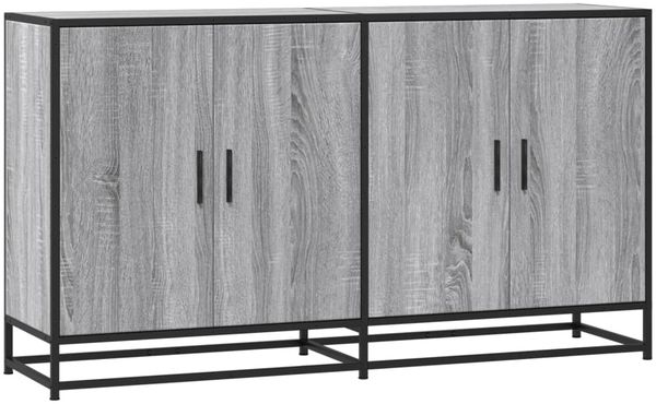 Sideboard, Kommode Grau Sonoma 134x35x76 cm Holzwerkstoff