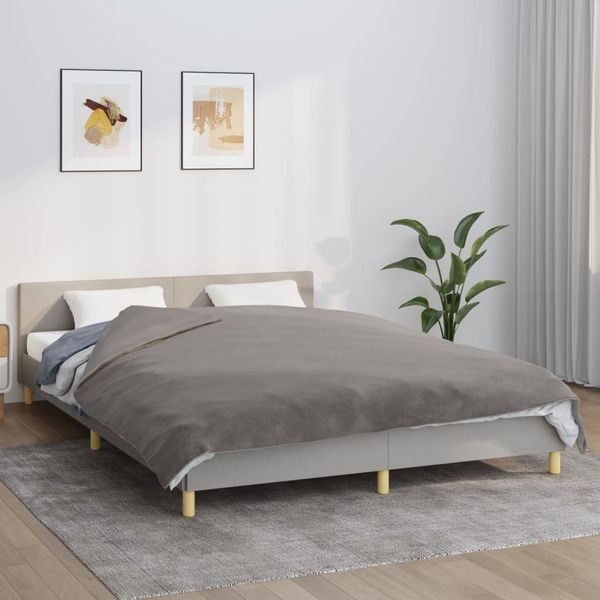 vidaXL Gewichtsdecke Stoff, 1x Gewichtsdecke, 1x Bezug, Grau, 200x200 cm, Baumwolle, 9 kg