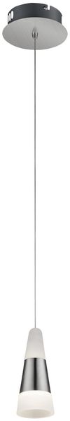 LED Pendelleuchte, nickel matt, satiniert, D 12 cm