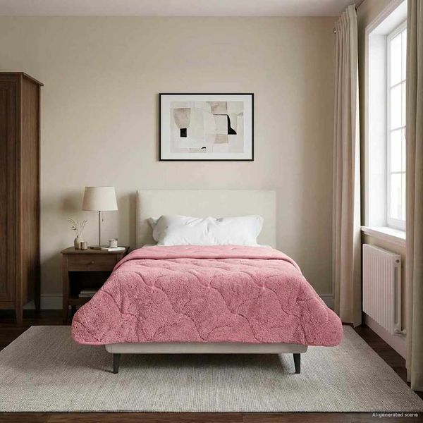 vidaXL Sommerdecke Rosa 155 x 220 cm Mikrofaser und Teddy-Fleece 42026200