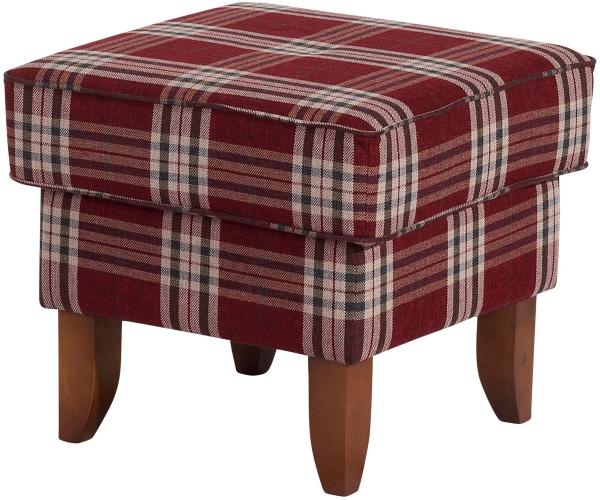 Hocker Katria Bezug Flachgewebe Buche nussbaum / rot 22861