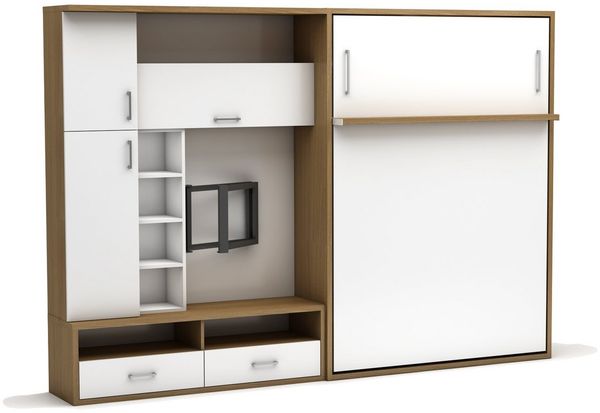 Multimo Schrankbett Multimo Double Saloon Wohnwand mit Schrankbett