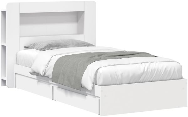 vidaXL Bettgestell mit Stauraum Weiß 90x200 cm Holzwerkstoff 3433641