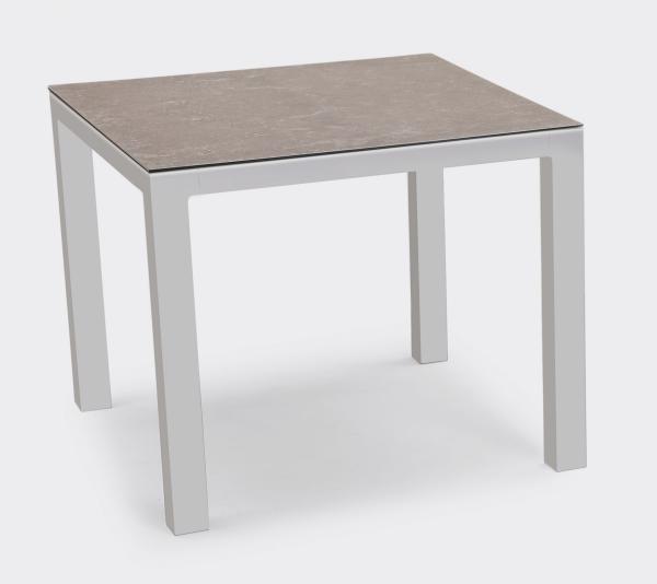 Best Freizeitmöbel Alu-Tisch Houston Gartentisch outdoor ca. 90x90x74,5 cm silber/anthrazit