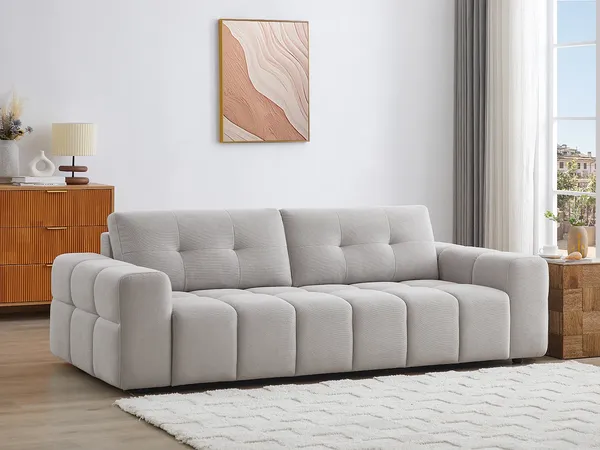 Vente-unique - SOPELANA Sofa Stoff Grau - B 100 cm x H 78 cm x L 220 cm