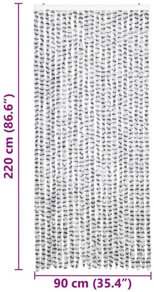 vidaXL Insektenschutz-Vorhang Hell- und Dunkelgrau 90x220 cm Chenille 325455 Bild 7