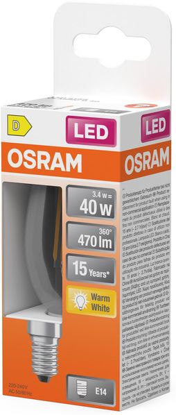 OSRAM OSR LED Kerze B37 3,4W E14 klar