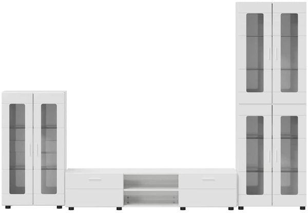 vidaXL TV-Schrankset mit Tür FLORIN 3 pcs Hochglanz Weiß Holzwerkstoff 3397958 Bild 9