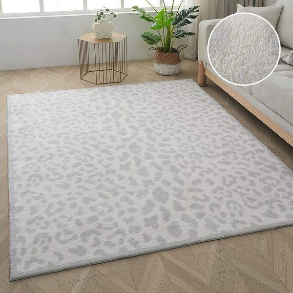 OTTO home Teppich Leo, mit trendigem Leopardenmuster, waschbar, rechteckig, Höhe: 12 mm, kuschelig & weich, modern, Animal Print, Wohnzimmer, Schlafzimmer
