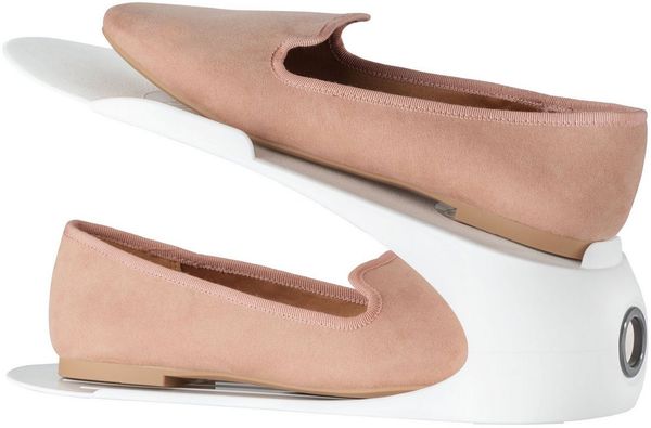 WENKO Schuhstapler, 50 % mehr Platz im Schuhschrank, Kunststoff, 4-teilig Bild 2