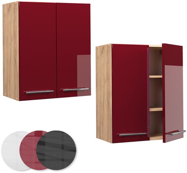 Hängeschrank Fame-Line Bordeaux Hochglanz 60 cm Vicco Bild 5