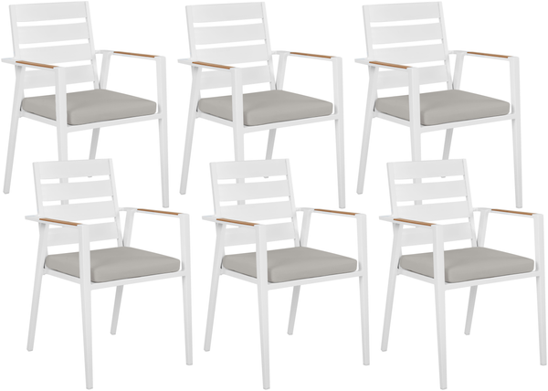 Set mit 6 Stühlen und Sitzkissen TAVIANO Metall Grau