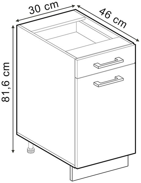 Küchenunterschrank R-Line Weiß Landhaus 30 cm , AP Anthrazit Vicco Bild 3
