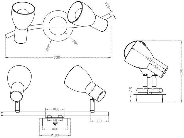 Modischer 12 Watt LED Strahler in Messing matt Bild 4