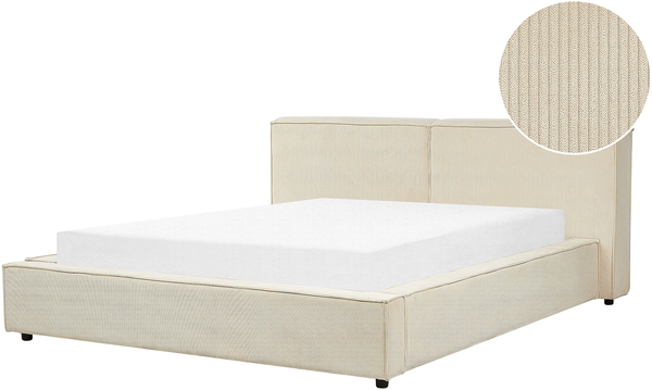 Bett mit Lattenrost LINARDS 160 x 200 cm Cord Beige