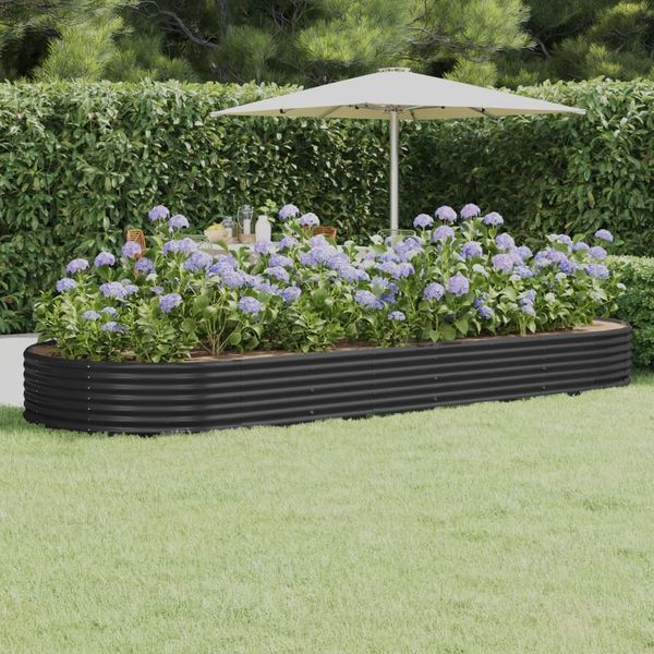 vidaXL Hochbeet Verzinkter Stahl 373x140x36 cm Anthrazit 319036