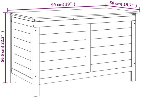vidaXL Gartentruhe 99x50x56,5 cm Massivholz Tanne 364752 Bild 8