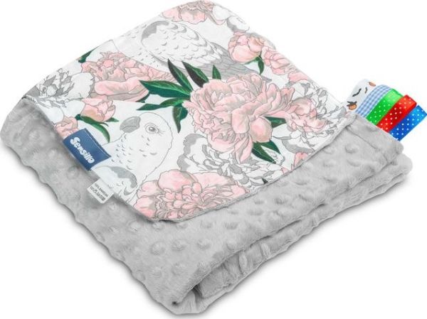 Sensillo Minky-Decke 75x100 grau Blumen