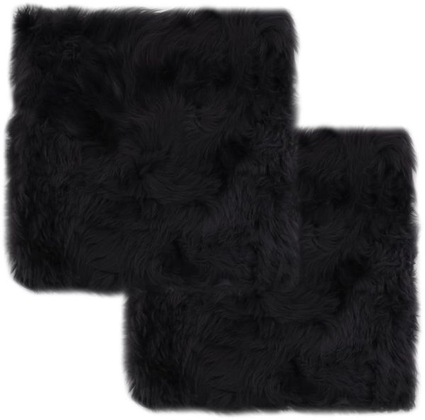 vidaXL Sitzkissen 2 Stk. Dunkelgrau 40x40 cm Echter Schafspelz 283888