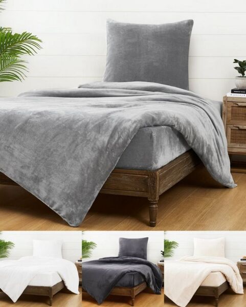 JACK Bettwäsche JACK Teddy Flausch 135x200cm Weiß Grau Anthrazit Blau, Microfaser, 2 teilig, kuschlig, weiche Oberfläche, superweicher Cashmere-Touch