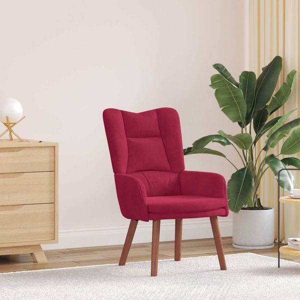 vidaXL Sessel Weinrot 63 x 67 x 94 cm Samt 42001808