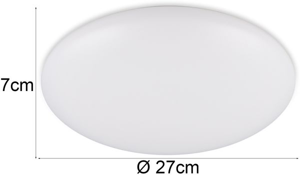 Flache LED Deckenleuchte VIORA in Weiß, IP44 Badezimmer geeignet, Ø 27cm Bild 3