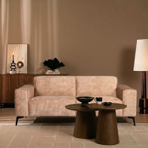 Bronx71 Samt Sofa Vegas 2,5-Sitzer taupe