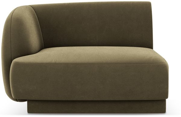 Micadoni Eckmodul Miley 1-Sitzer Links Samtstoff Bluvel Grün