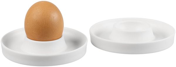 KESPER 51166 Eierbecher, 2er Set, Kunststoff, weiß