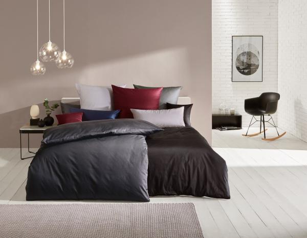 Kaeppel Bettwäsche Mako Satin 135x200 cm Kissen 80x80 cm schwarz