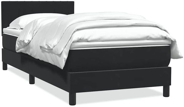 vidaXL Boxspringbett mit Matratze Schwarz 90x210 cm Samt 3316385