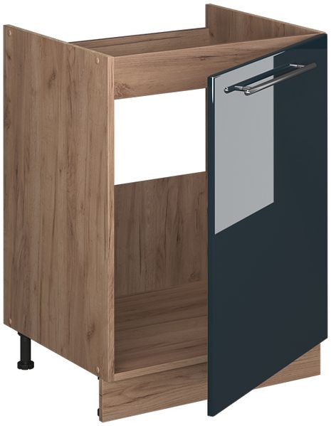Spülenunterschrank Fame-Line Dunkelblau Hochglanz/Goldkraft Eiche 60 cm Vicco Bild 6
