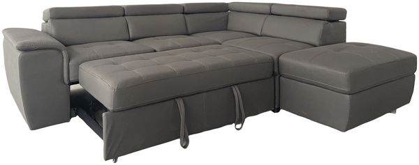 HTI-Living mit Ottomane rechts Grau Couch Sandy Bild 4