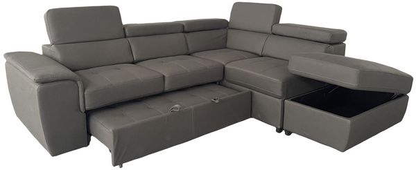 HTI-Living mit Ottomane rechts Grau Couch Sandy Bild 3