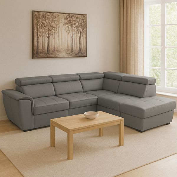Ecksofa Sandy rechts grau