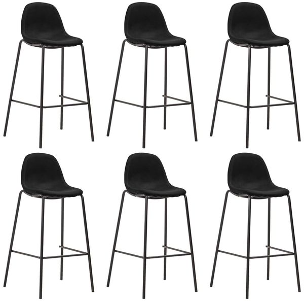 vidaXL Barhocker 6 Stk. Schwarz Stoff 279665
