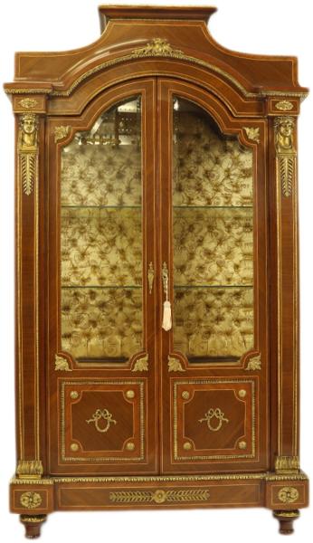 Casa Padrino Empire Vitrine Mahagoni - Vitrinenschrank - Wohnzimmerschrank Barock