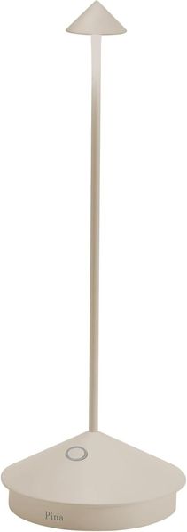 Zafferano, Pina, Wiederaufladbare und Kabellose Tischlampe mit Touch Control, Geeignet für den Innen- und Außenbereich, Dimmer, 2200-3000 K, Höhe 29 cm, Farbe Sand