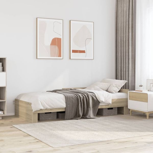 vidaXL Bettgestell ohne Matratze Sonoma-Eiche 90x190 cm Holzwerkstoff 849588
