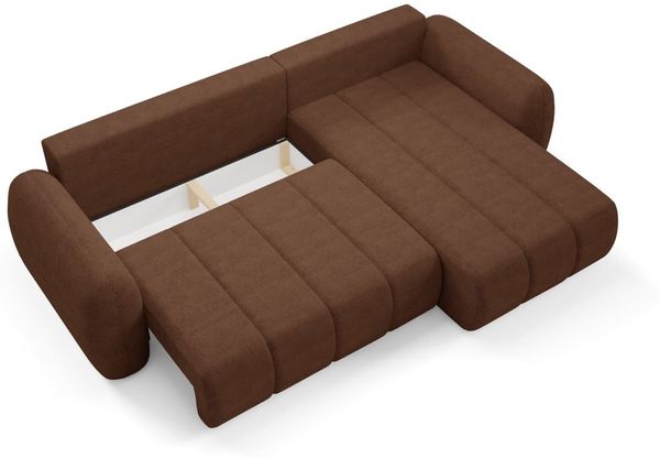 Ecksofa Schlafsofa Sofa CARIA in Stoff Quelle Rotbraun Ottomane Rechts Bild 5