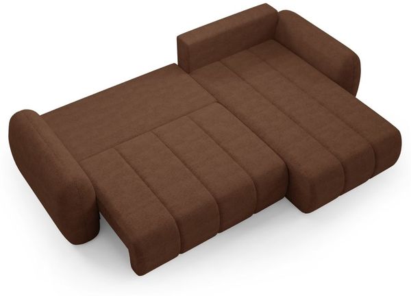 Ecksofa Schlafsofa Sofa CARIA in Stoff Quelle Rotbraun Ottomane Rechts Bild 4