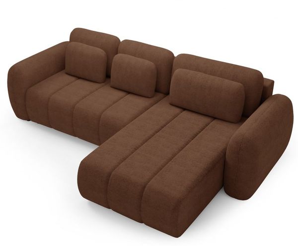 Ecksofa Schlafsofa Sofa CARIA in Stoff Quelle Rotbraun Ottomane Rechts Bild 2
